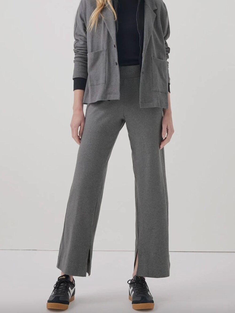 Pact Organic Airplane Wide Leg Pant Medium Grey 26" Inseam XL